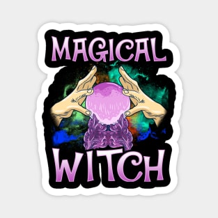 Magical Witch Crystal Ball Halloween Funny Witch Magnet