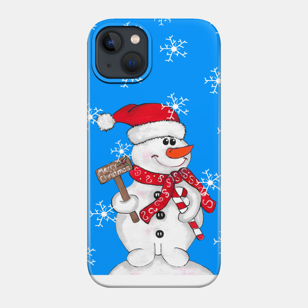 Snow Day For A Snowman - Happy Holidays - Phone Case