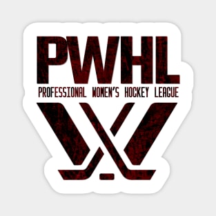 Distressed red black pwhl logo Magnet