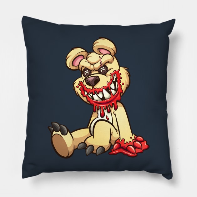 Creepy Teddy bear Pillow by memoangeles