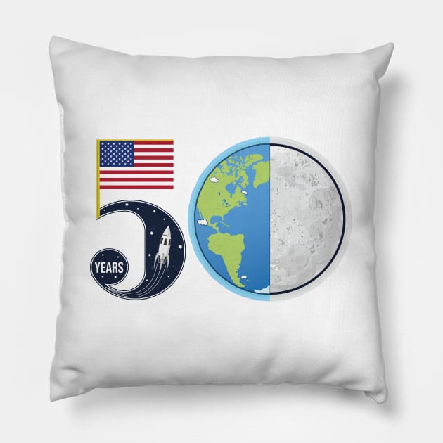 50th Anniversary Apollo 11 Mission Pillow by FunawayHit