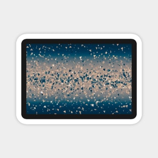 Star explosion, outer space illustration, ink blue and coral pink Magnet