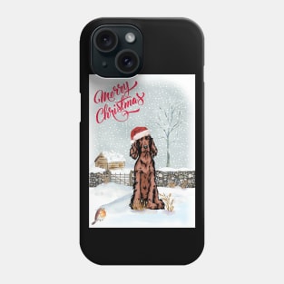 Red rish Setter Merry Christmas Santa Dog Phone Case