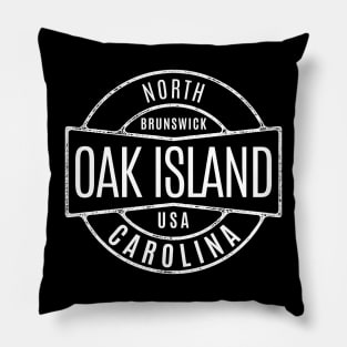 Oak Island, NC Vintage Badge Summertime Vacationing Pillow