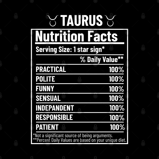 Taurus Nutrition Facts Label by HobbyAndArt