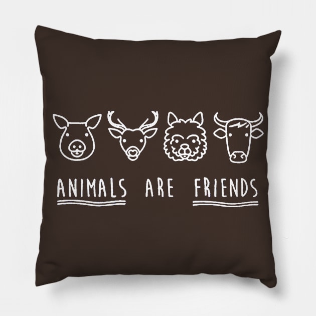 Animals are Friends Pillow by skgraphicart89