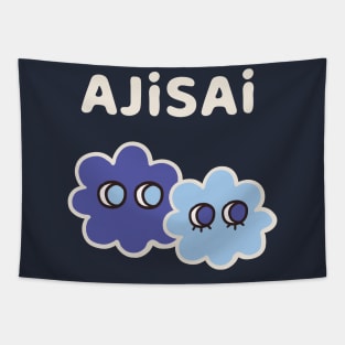 AJISAI - Cryptic Nihongo - Cartoon Hydrangea with Japanese (Dark) Tapestry