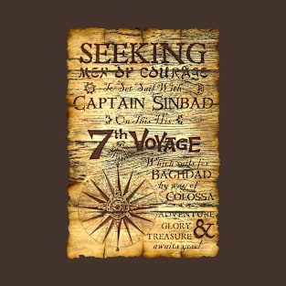 The 7th Voyage of Sinbad recruitment poster, wood grain distressed T-Shirt