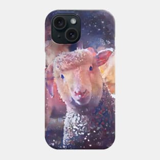 Playful Baby Sheep starring Abstract Painting Phone Case