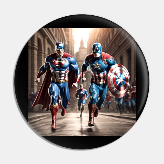 Super American Hero Pin by HarlinDesign