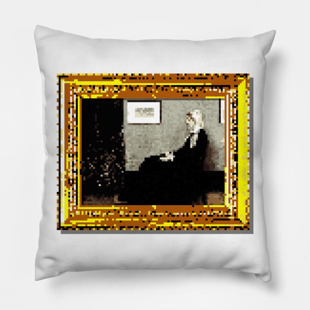 8-Bit Whistler's Mother Pillow by GrumpyVulcan