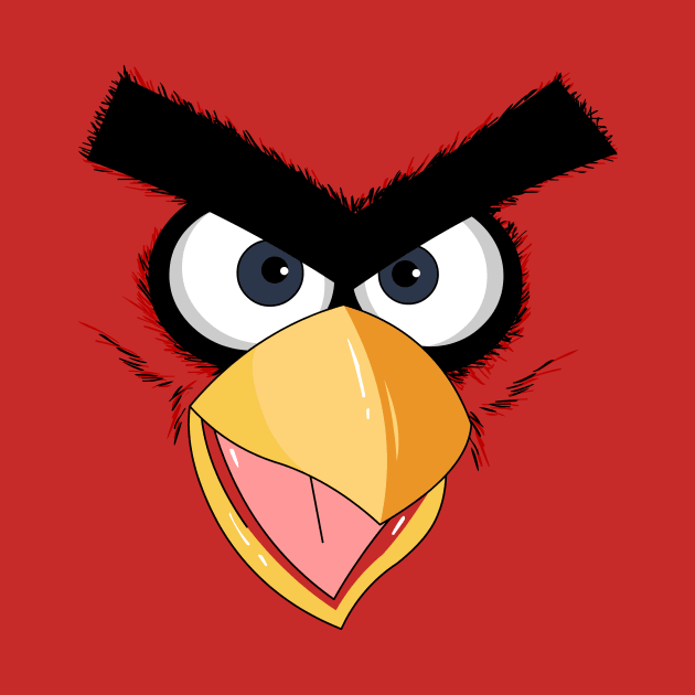 Face bird-red by Damian