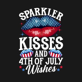 Sparkler Kisses and 4th of July Wishes for Independence Day T-Shirt