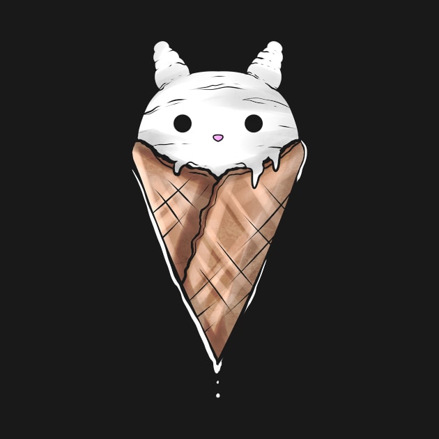 Sweet Easter Bunny Ice Cream Cone On Easter by SinBle