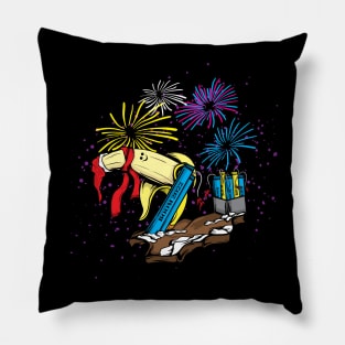 Bananas playing fireworks Pillow