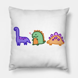 Kawaii Dinosaurs Chibi Cute Happy Dino Pillow