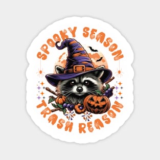 Halloween Spooky Season, Funny Sarcastic Witch Raccoon Trash  Pumpkin Magnet