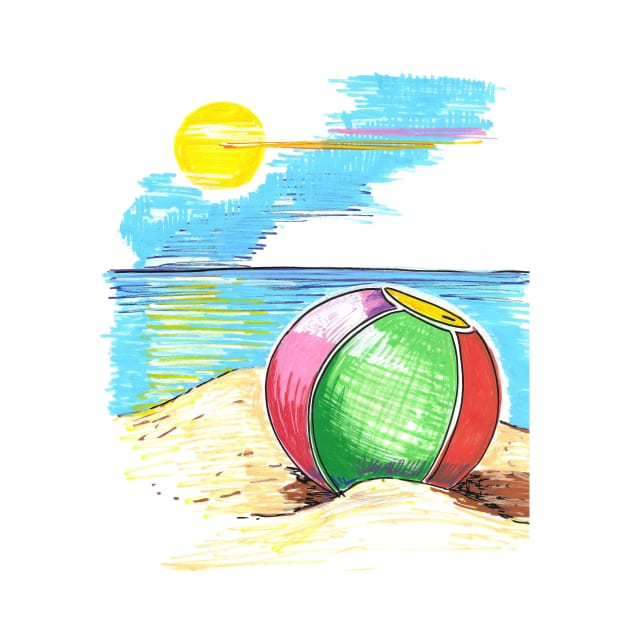 The ball on the beach by Marisa-ArtShop