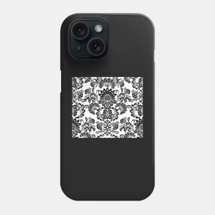 black and white Damask Phone Case