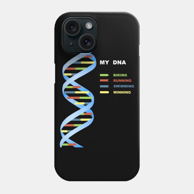 My DNA Triathlon Triathlete Swim Bike Run Phone Case by ballhard