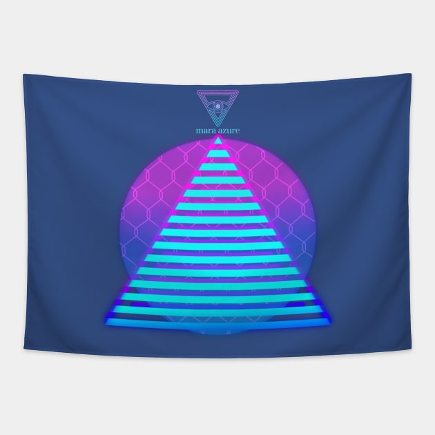 Neon Pyramide Tapestry by Mara Azure