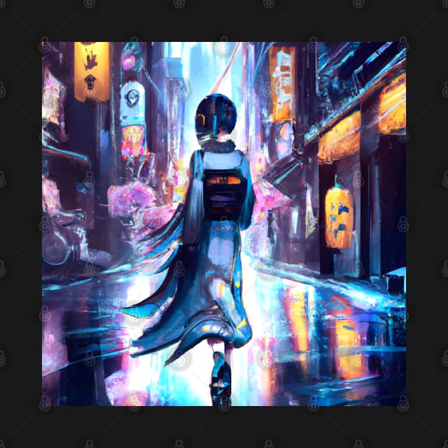 Cyberpunk girl in the streets of tokyo by Ravenglow