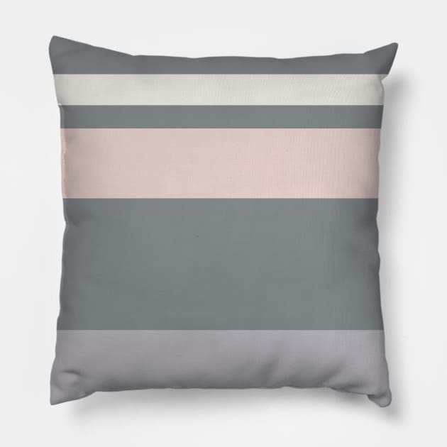 A gorgeous jumble of Very Light Pink, Grey, Silver and Light Grey stripes. Pillow by Sociable Stripes