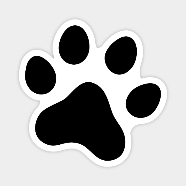 Black paw print Magnet by Mhea