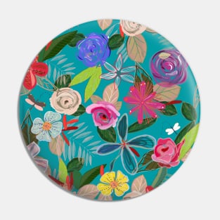 Vivid colorful botanical flowers Pin