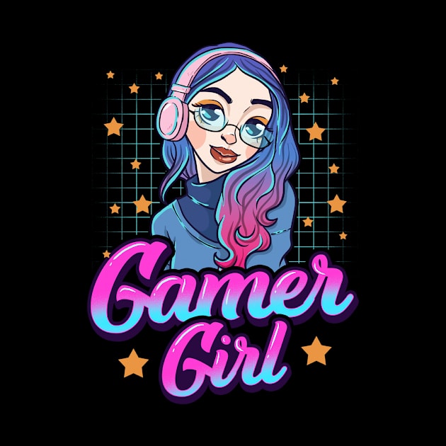 Gamer Girl Retro Video Games Women Gift T-Shirt by Dr_Squirrel