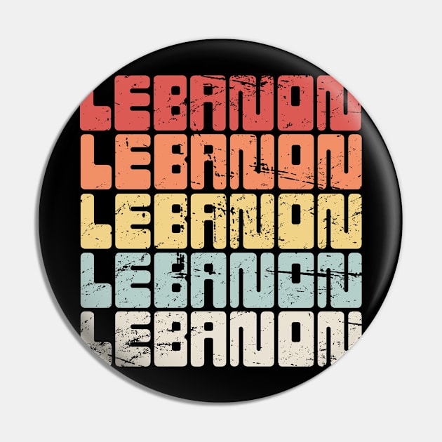 Vintage LEBANON Lebanese Graphic Pin by MeatMan