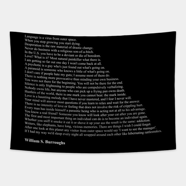 William S. Burroughs Quotes Tapestry by qqqueiru