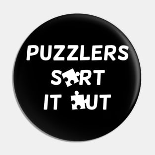 Puzzlers sort it out t-shirt Pin