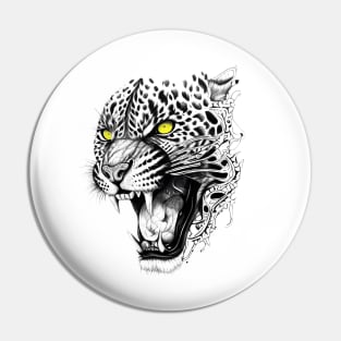 Jaguar Wild Animal Nature Illustration Art Tattoo Pin