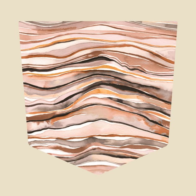 Pocket - Watercolor Mineral Layers Terracota by ninoladesign