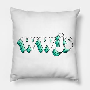 what would jesus say (green) Pillow