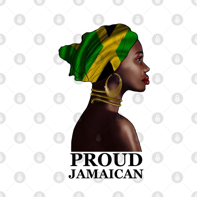 Jamaica - Proud Jamaican Woman Afro Jamaica Flag Black History by johnnie2749