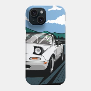 White  miata na rolling Phone Case