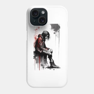 Dejected Man Sitting on a Ledge Pouting Phone Case