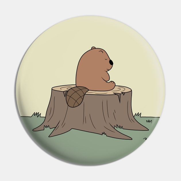 Beaver on the stump - We Bare Bears Pin by valentinahramov