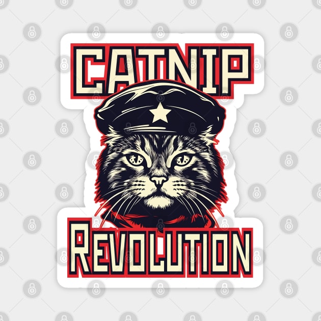 Catnip Revolution: Embrace the Purr-suit of Freedom Magnet by Czajnikolandia