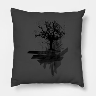 Tree with Halftone grungy Pillow