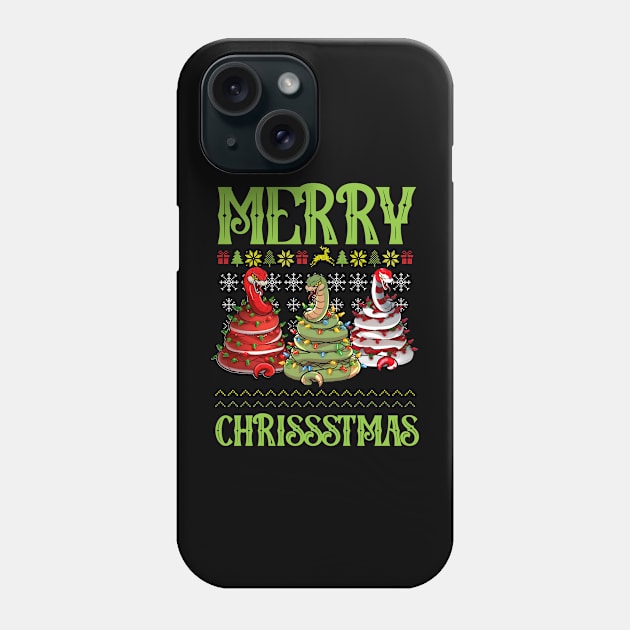 Snakes Merry Christmas Trees - Funny Mery Chrissstmas Phone Case by SergioCoelho_Arts