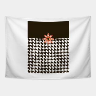 Black Licorice Houndstooth Tapestry