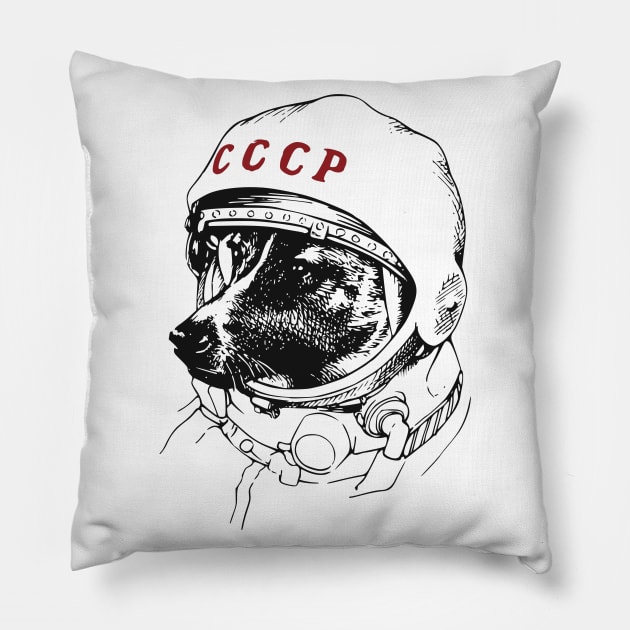 Laika the Space Traveler Pillow by UniversalPioneer