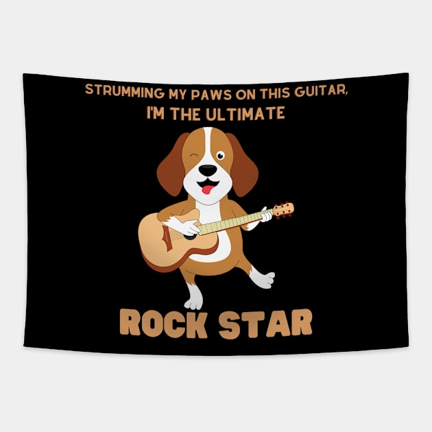 Funny dog playing guitar Tapestry by SylwiaArt