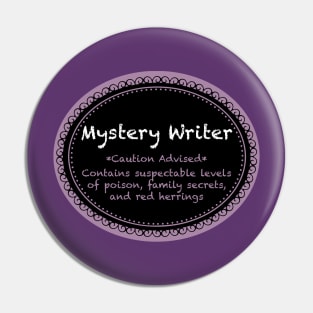 Mystery Writer Label - Dark Shirts Pin