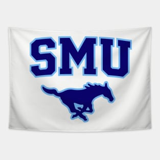 SMU Blue Logo & Navy Peruna Tapestry