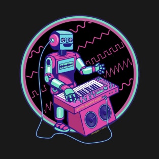 Synth Musician Robot playing Synthesizer T-Shirt