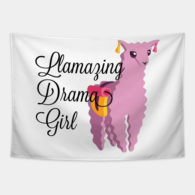 Llama Design - Llamazing Drama Girl Tapestry by Animal Specials